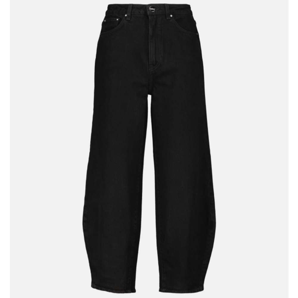TOTEME Barrel Leg Denim Jeans in Black Size 28 x 30
